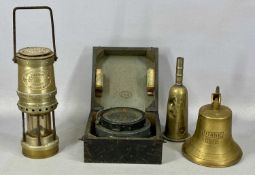 COLLECTABLES, including E. Thomas & Williams Cambrian type 30 miner's lamp; naval compass mounted on