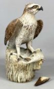 ‡ NEIL DALRYMPLE freestanding ceramic - Osprey with folded wings, signed and dated 2005, 31 (h) x