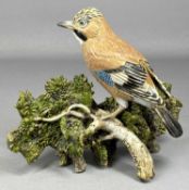 ‡ NEIL DALRYMPLE freestanding ceramic - Jay on foliage, signed and dated 2009, 20 (h) x 26 (w) x