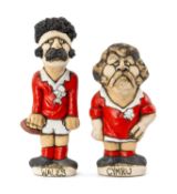 RUGBY UNION CLUB HOUSE: MERVYN DAVIES & GRAHAM PRICE GROGGS by John Hughes, Mervyn Davies wearing