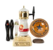 ADVERTISING CLUB HOUSE: ASSORTED BREWING MEMORABILIA, including Newcastle Brown Ale Silver Jubilee