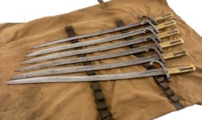 MILITARY CLUB HOUSE: SIX FRENCH M1866 CHASSEPOT YATAGHAN SWORD BAYONETS, each with 57.5cms single