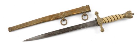 MILITARY CLUB HOUSE: WWII GERMAN THIRD REICH KRIEGSMARINE DRESS DAGGER, with engraved Eickhorn (