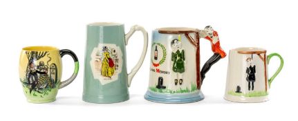 ADVERTISING CLUB HOUSE: FOUR NOVELTY MUGS, comprising Carlton Ware Bass beer tankard, with