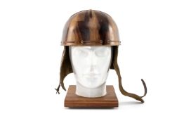 MOTORING CLUB HOUSE: CIRCA 1950s TEXOLEX MOTORCYCLE HELMET, designed by Malcolm Campbell, with