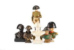 MILITARY CLUB HOUSE: FIGURES & BUSTS OF NAPOLEON, porcelain, bisque and resin, one with Sitzendorf