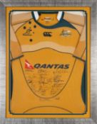 RUGBY UNION CLUB HOUSE: SIGNED AUTHENTIC WALLABIES TEAM REPLICA JERSEY FOR SEASONS CIRCA 2007-