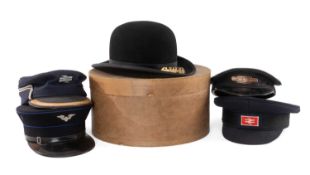 RAILWAY CLUB HOUSE: COLLECTION OF OFFICIAL HATS, to include a railway engine driver's fireman's