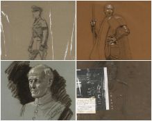 ‡ MILITARY CLUB HOUSE: FRANK OWEN SALISBURY (1874-1962) four drawings - portrait sketch of Sir