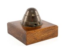 MILITARY CLUB HOUSE: WWII NOVELTY BRONZE INKWELL, formed from the nose cone of an anti-aircraft