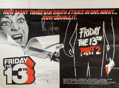 CINEMA CLUB HOUSE: FRIDAY THE 13TH PARTS ONE & TWO DOUBLE BILL (1981) UK cinema film poster, printed