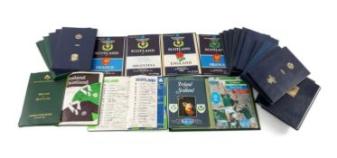 RUGBY UNION CLUB HOUSE: VIP BOUND INTERNATIONAL RUGBY PROGRAMMES, approx. 33 leather-bound VIP