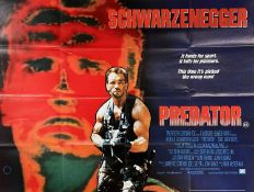 CINEMA CLUB HOUSE: PREDATOR (1987) UK cinema film poster, starring Arnold Schwarzenegger, one of