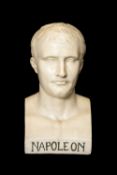 MILITARY CLUB HOUSE: LARGE PLASTER BUST OF NAPOLEON, on tilted plinth, 44cms (h) Provenance: private
