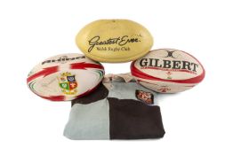 RUGBY UNION CLUB HOUSE: SIGNED BALLS, to include Webb Ellis rugby ball, signed at The Greatest