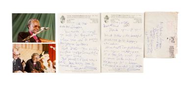 AUTOGRAPH & EPHEMERA CLUB HOUSE: TWO HARD-WRITTEN PERSONAL LETTERS RELATING TO THE MOST REV