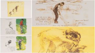 GOLF CLUB HOUSE: HAROLD RILEY (BRITISH 1934-2023) folio of limited edition golfing prints - 'Golfing