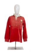 RUGBY UNION CLUB HOUSE: WALES JERSEY PRESENTED TO FRIK DU PREEZ BY BOBBY WINDSOR, Red Umbro jersey