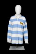 RUGBY UNION CLUB HOUSE: 1983 HUGO PORTA (b. 1951) MATCH-WORN ARGENTINA JERSEY, Adidas branded blue