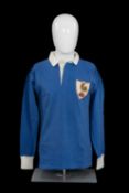 RUGBY UNION CLUB HOUSE: FRENCH INTERNATIONAL JERSEY WORN BY AMÉDÉE DOMENECH (1933-2003), blue jersey