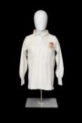 RUGBY UNION CLUB HOUSE: 1950s ENGLAND RUGBY JERSEY, white Lillywhites jersey with sewn-on England