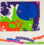 ‡ PATRICK HERON (British, 1920-1999) printed silk scarf - abstract design with lettering, 'To
