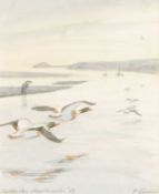 ‡ PHILIP SNOW (British, born 1947) watercolour - 'Shellduck, Malltraeth', signed, titled and