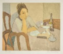‡ ALDO SALVADORI (Italian, 1905-2002) limited edition (114/200) screenprint - Petit Dejeuner, signed