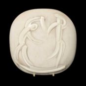 ‡ PABLO PICASSO (Spanish, 1881-1973) circular earthenware plaque - 'Deux Danseurs', cream gloss on