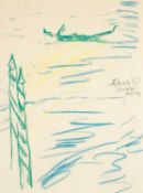 ‡ JOHN RANDALL BRATBY (British, 1928-1992) pastel on paper - 'The Gondola and Gondolier', signed and