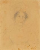 CIRCLE OF HENRY EDRIDGE (British, 1768-1821) pencil and watercolour - portrait of a lady in in mob