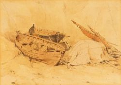 MANNER OF JOHN RUSKIN (British, 1819-1900) watercolour with autograph letter - the painting