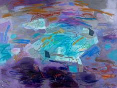 ‡ MARY LLOYD JONES (Welsh b.1934) oil on canvas - entitled verso, 'Copper Seam, Gogarth', signed