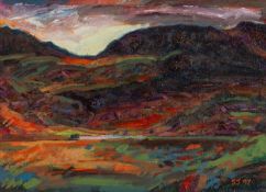 ‡ SELWYN JONES (Welsh 1928-1998) oil on canvas - Eryri (Snowdonia) landscape, with 'Selwyn Jones