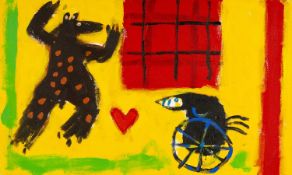 ‡ WILLIAM BROWN (1953-2008) oil on canvas - entitled verso, 'Re-Animator II', signed and dated verso