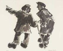 ‡ SIR KYFFIN WILLIAMS RA (Welsh 1918-2006) limited edition (artists proof) lithograph - two famers