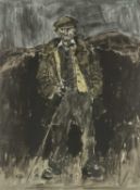 ‡ SIR KYFFIN WILLIAMS RA (1918-2006) limited edition (113/150) lithograph - standing portrait of '