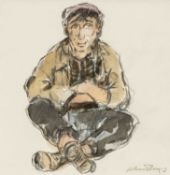 ‡ WILLIAM SELWYN (Welsh b. 1933) watercolour and pencil - 'Bachgen Ifanc' (young boy), signed in