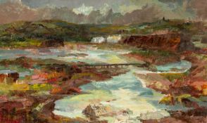 ‡ RAY HOWARD-JONES (1903-1996) exhibition quality oil on board - entitled verso, 'Tide on the