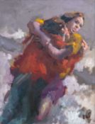 ‡ KEVIN SINNOTT (Welsh b.1947) large oil on linen - entitled verso, 'Lift Off' on Martin Tinney