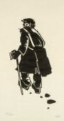 ‡ SIR KYFFIN WILLIAMS RA (Welsh 1918-2006) limited edition (127/150) linocut - known as 'Hugh Dick',