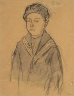 GWEN JOHN (Welsh 1876-1939) pencil and wash - entitled verso, 'Boy in Sailor's Uniform' on Martin