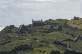 ‡ SIR KYFFIN WILLIAMS RA (Welsh 1918-2006) oil on canvas - abandoned hilltop farm near Harlech,