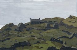 ‡ SIR KYFFIN WILLIAMS RA (Welsh 1918-2006) oil on canvas - abandoned hilltop farm near Harlech,