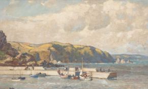 ‡ GYRTH RUSSELL (1892-1970) oil on board - entitled verso, 'Bright Interval', signed, 43 x 72cms