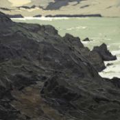 ‡ SIR KYFFIN WILLIAMS RA (Welsh 1918-2006) large and fine oil on canvas - St David's Head, circa