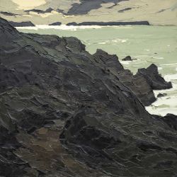 ‡ SIR KYFFIN WILLIAMS RA (Welsh 1918-2006) large and fine oil on canvas - St David's Head, circa