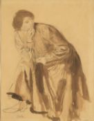 ‡ AUGUSTUS JOHN (Welsh 1878-1961) pencil and watercolour - entitled verso, 'Ida' on Martin Tinney