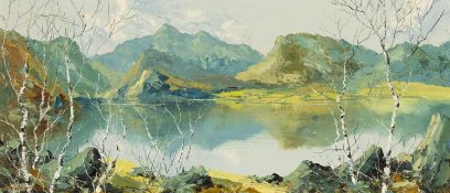 ‡ CHARLES WYATT WARREN (Welsh 1908-1993) oil on board - entitled verso 'Snowdon from Fachwen',