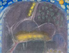 ERNEST ZOBOLE (Welsh 1927-1999) oil on canvas - semi-abstract landscape, 20 x 25cms Provenance: from